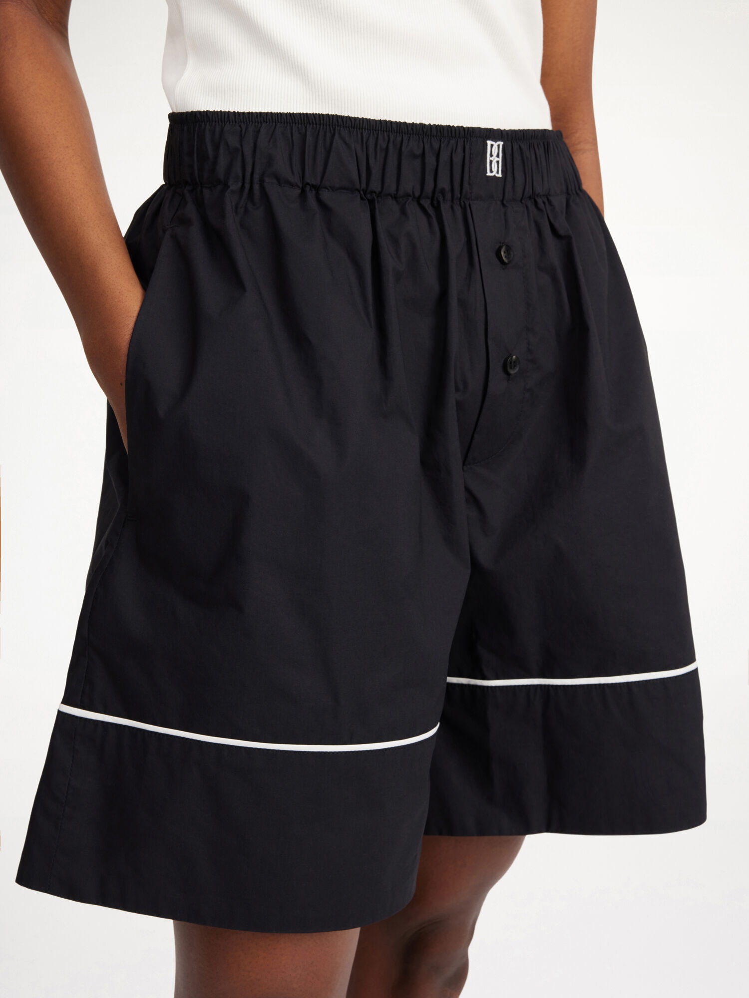 By Malene Birger Siara Organic Cotton Shorts Svarte | NO_BB49366