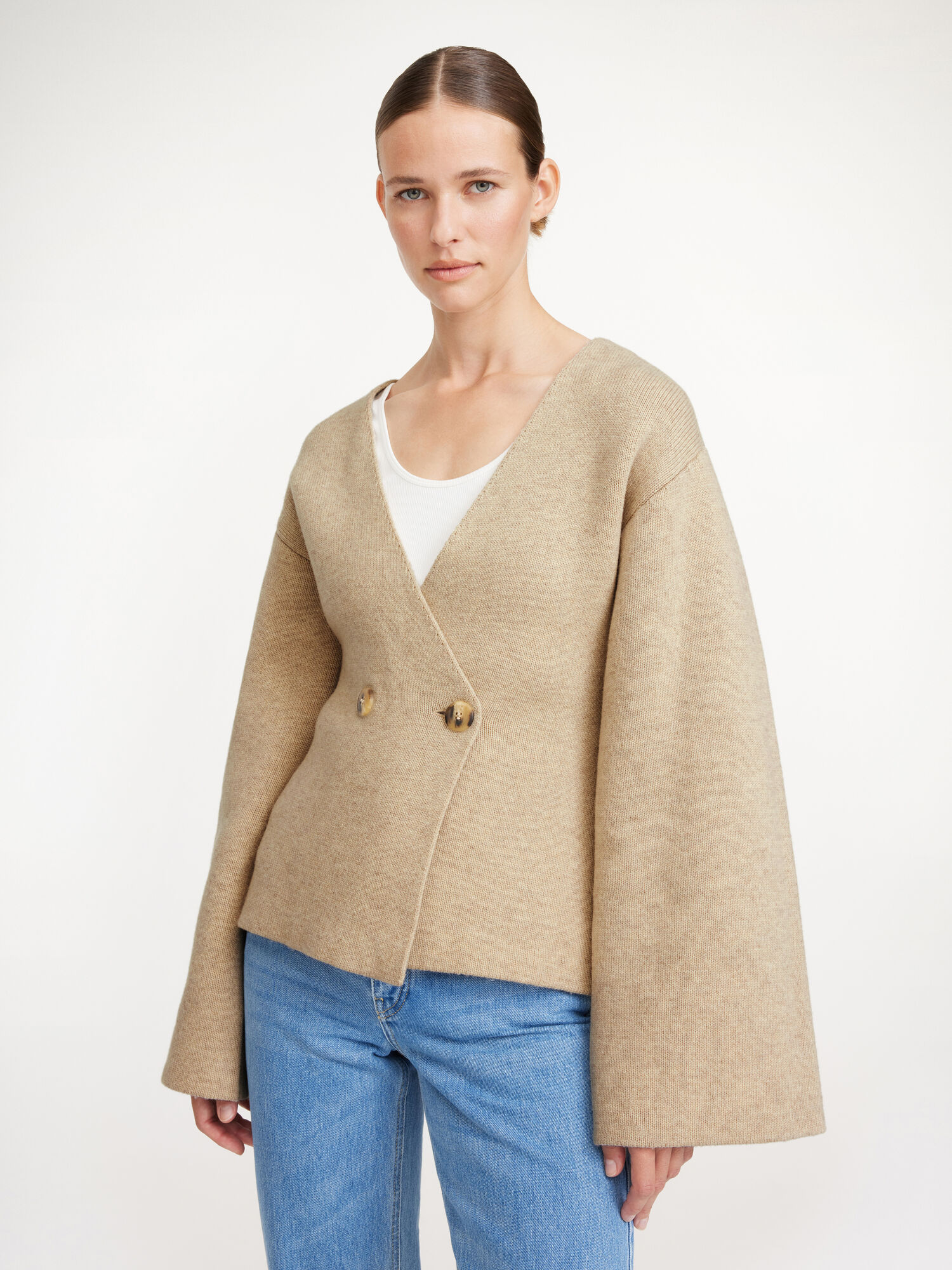 By Malene Birger Tinley Wool Cardigan Strikkevarer Beige | NO_BB15037