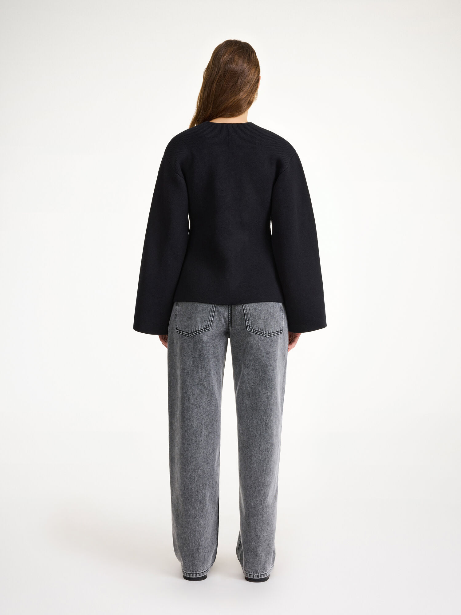 By Malene Birger Tinley Wool-blend Cardigan Strikkevarer Svarte | NO_BB68932