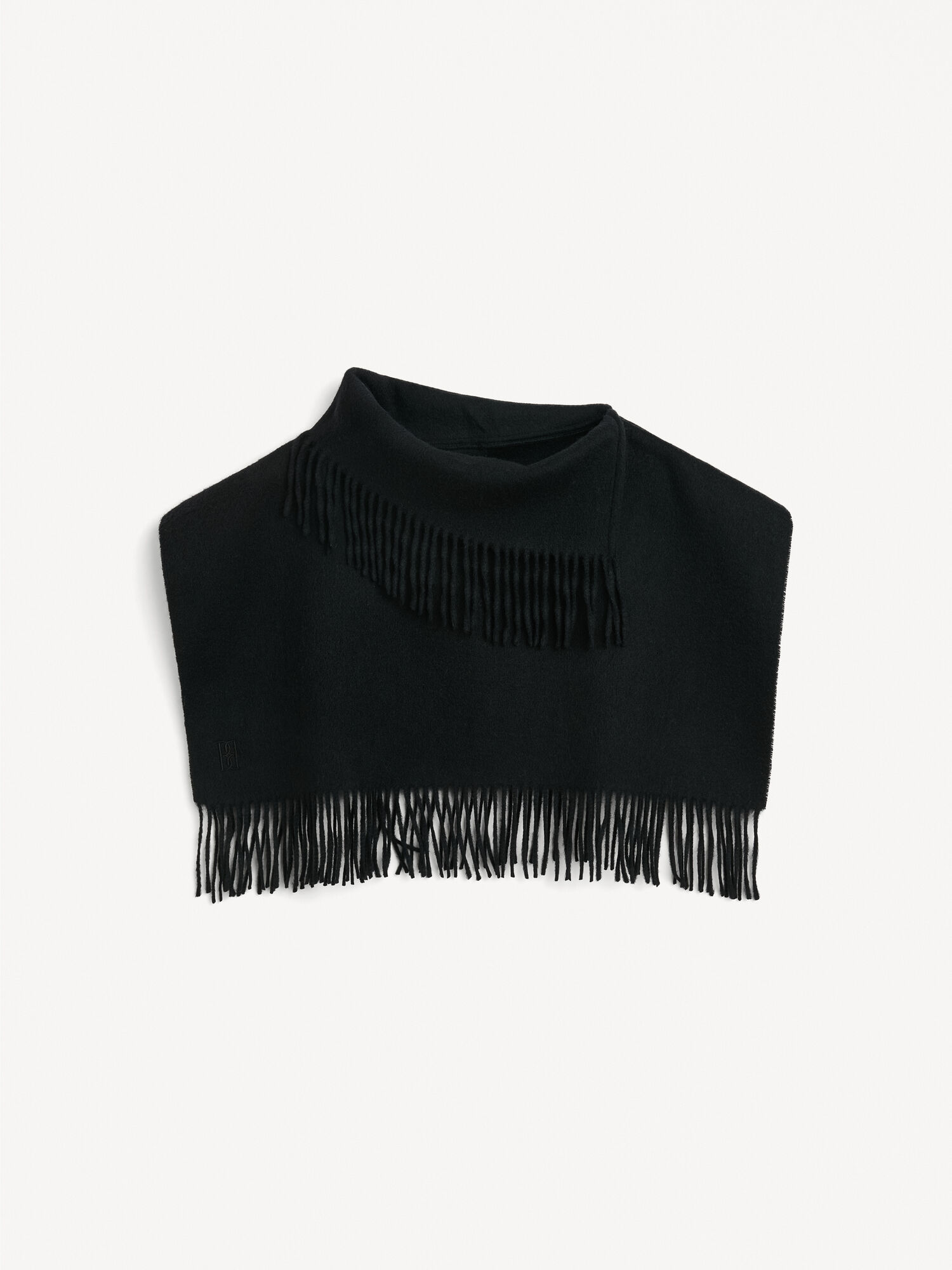 By Malene Birger Turtla Wool Fringe Bib Skjerf Svarte | NO_BB23296